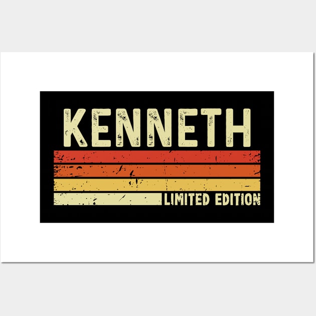 Kenneth First Name Vintage Retro Gift For Kenneth Wall Art by CoolDesignsDz